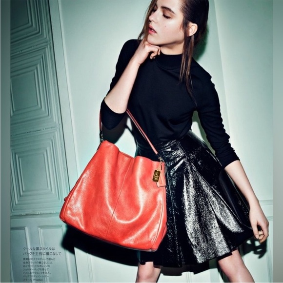 Elegant Red Leather Coach Bag Madison Phoebe - Picture 1 of 8